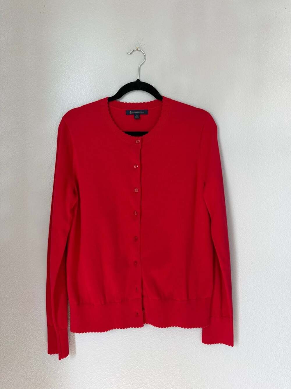 Brooks Brothers Cardigan Size M Red Crew Neck